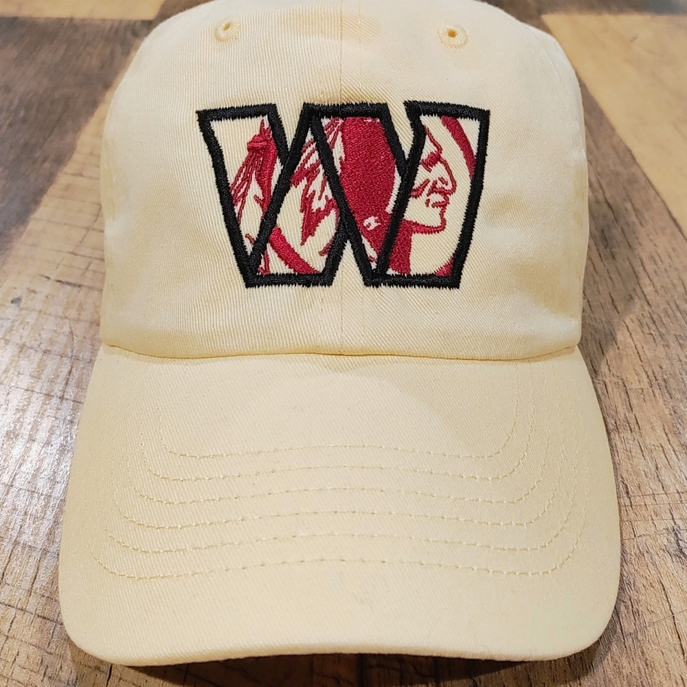 Gold/Yellow Custom Commander Redskins Cap: Vintage